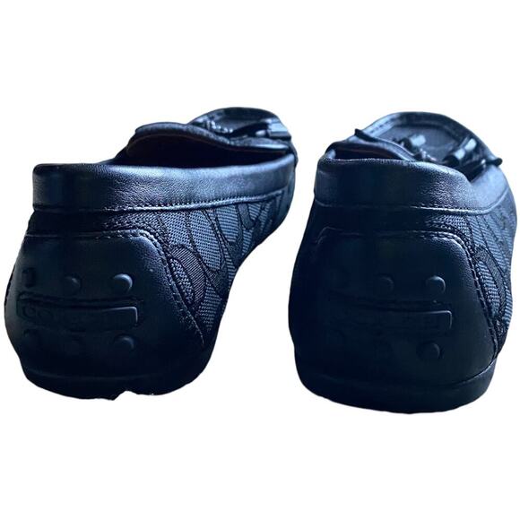 COACH Signature C Loafers Black Leather Driving Moccasin Women's 6.5 B Classic - Picture 14 of 16